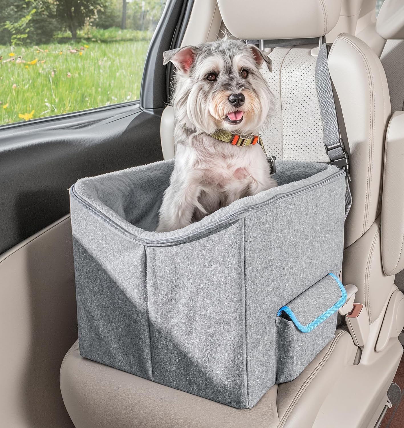 Elevated Dog Car Seat for Small Pets - Adjustable Booster Seat for Safe and Comfortable Travel