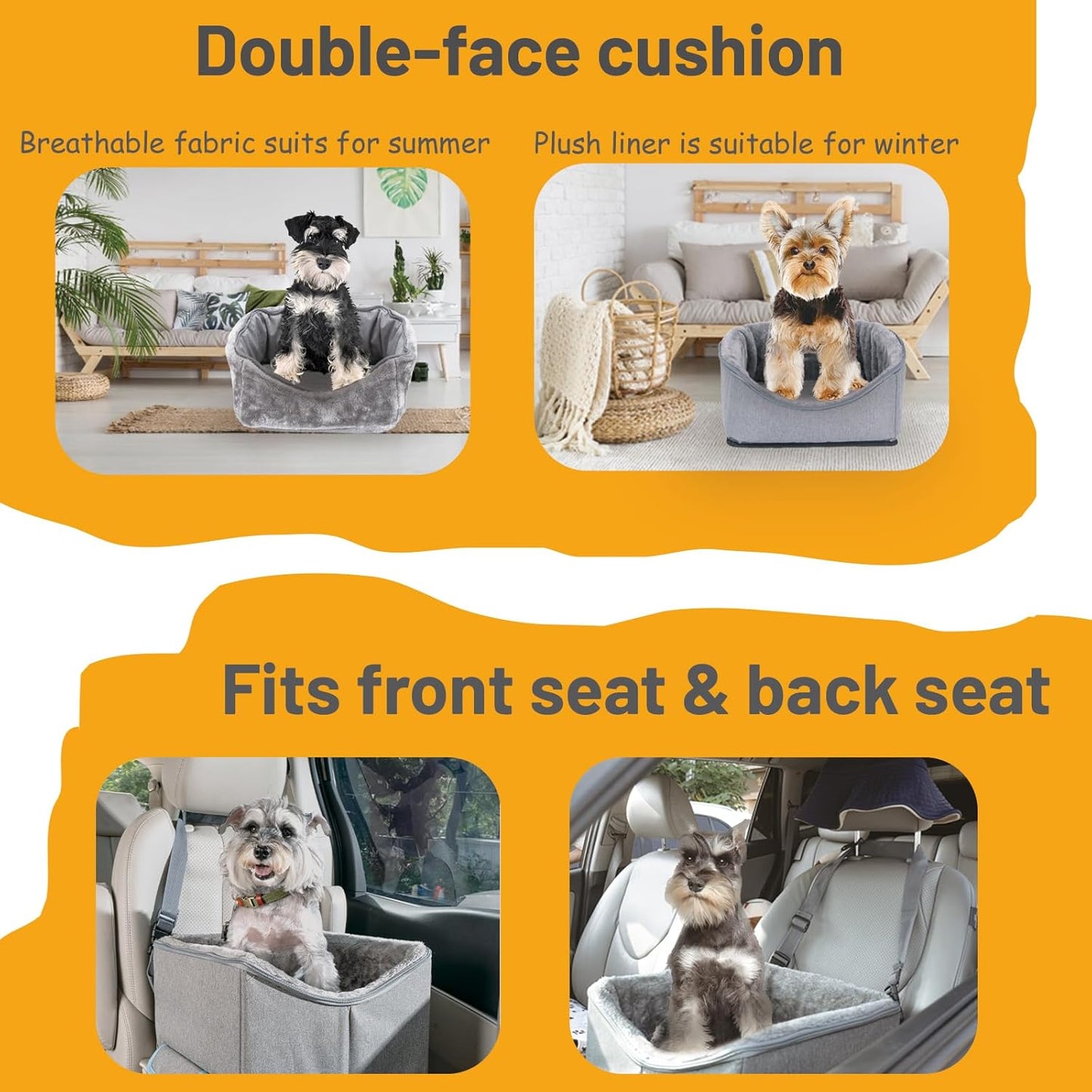 Elevated Dog Car Seat for Small Pets - Adjustable Booster Seat for Safe and Comfortable Travel