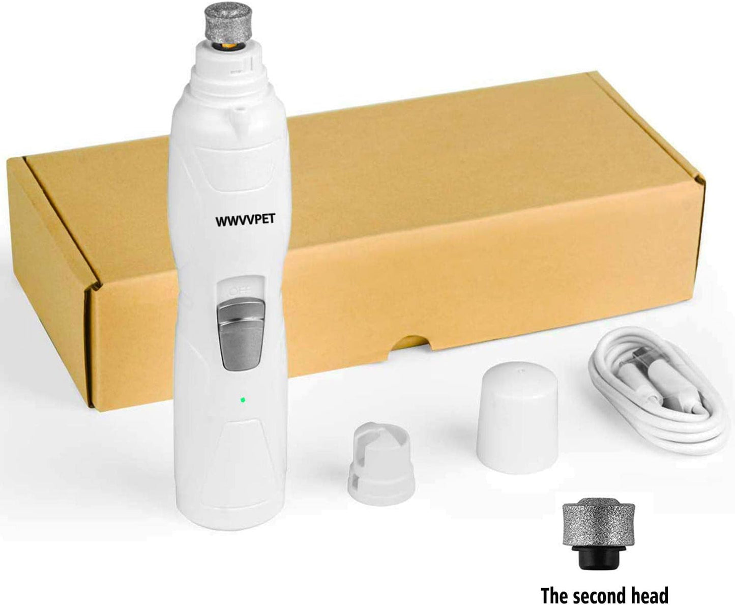 Ultimate Pet Nail Grinder with LED Light - 2-Speed, Low Noise, Painless Paw Care for Dogs & Cats, Includes 2 Grinding Heads
