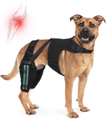 Dog Knee Braces for Torn Acl Hind Leg, Adjustable Joint Brace Non-Slip | Double Leg Support with Vest，Ccl Tear, Arthritis, Patella Luxating Recovery Cruciate Care for Small Medium Large Dog, XL