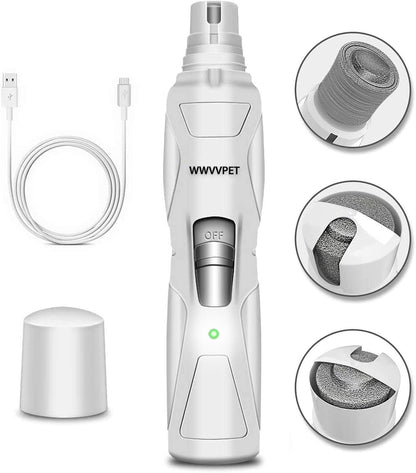 Ultimate Pet Nail Grinder with LED Light - 2-Speed, Low Noise, Painless Paw Care for Dogs & Cats, Includes 2 Grinding Heads