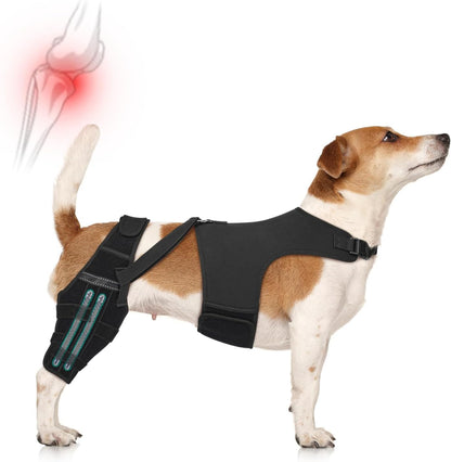 Dog Knee Braces for Torn Acl Hind Leg, Adjustable Joint Brace Non-Slip | Double Leg Support with Vest，Ccl Tear, Arthritis, Patella Luxating Recovery Cruciate Care for Small Medium Large Dog, S