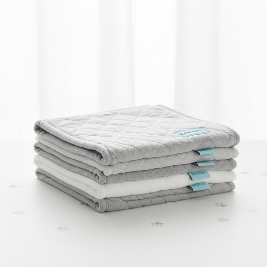 Premium Grey Washable Reusable Pee Pads - Leak-Proof (22x22, 4 Pack) | Ideal for Potty Training, Whelping & Crate Lining - OEKO-TEX Certified, Chemical-Free